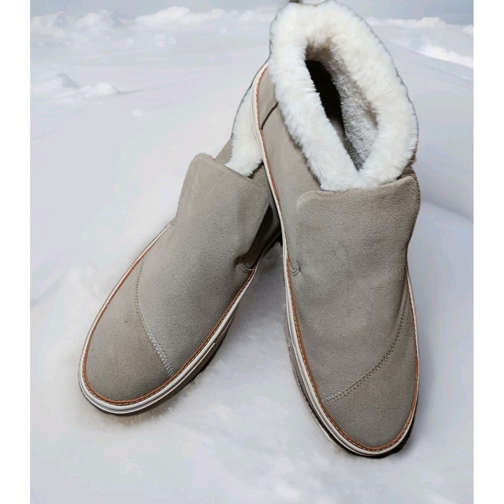 TOMS Paxton Cobblestone Suede Faux Fur Ankle Boots Sand Womens 11 Slip-on
